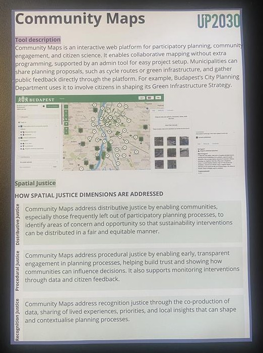 Community Maps tool card with spatial justice dimensions
